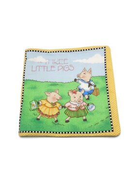 Mary Engelbreit Fabric Soft Book Three Little Pigs Cloth Storybook Kids 9.5"